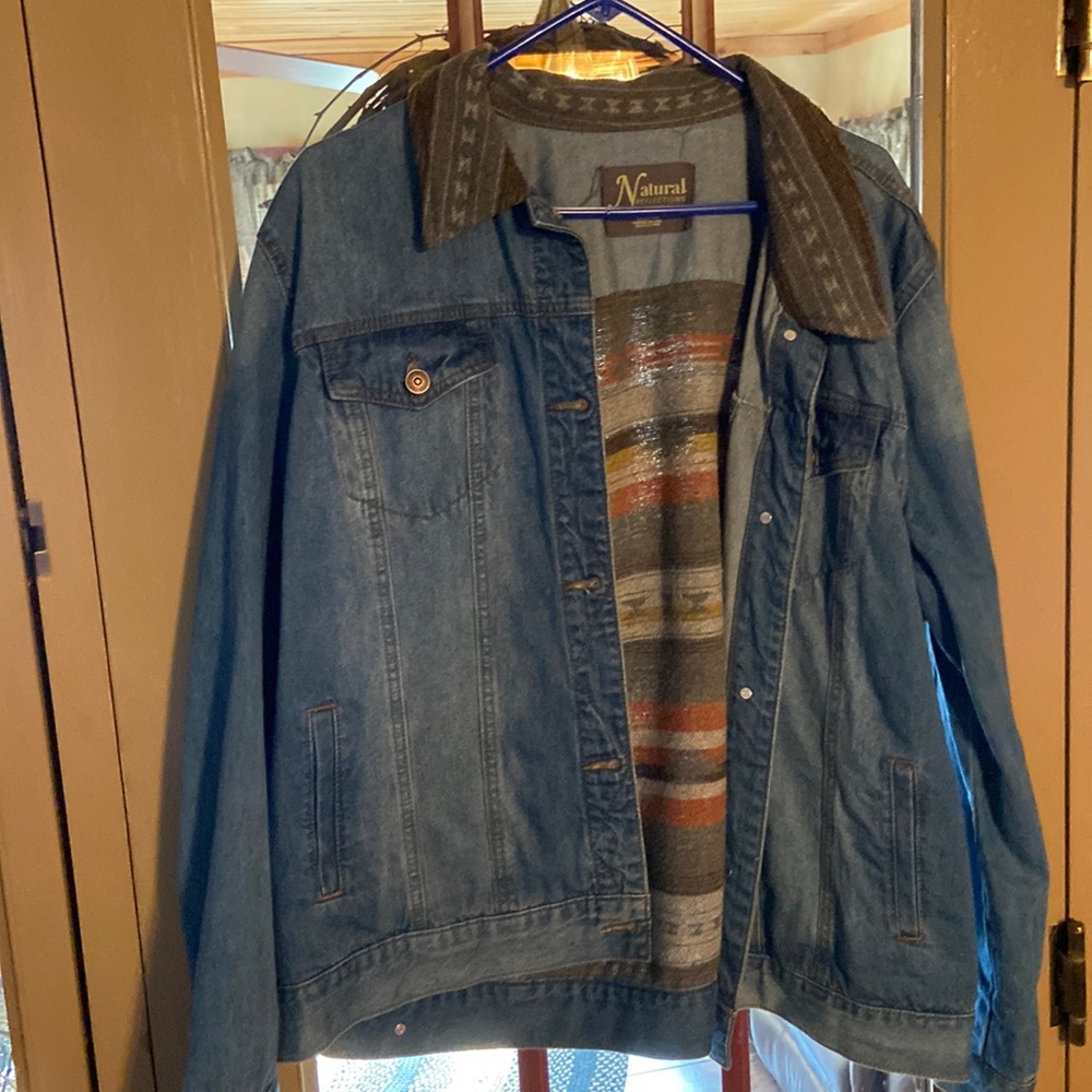 Denim with Aztec design size 2xl